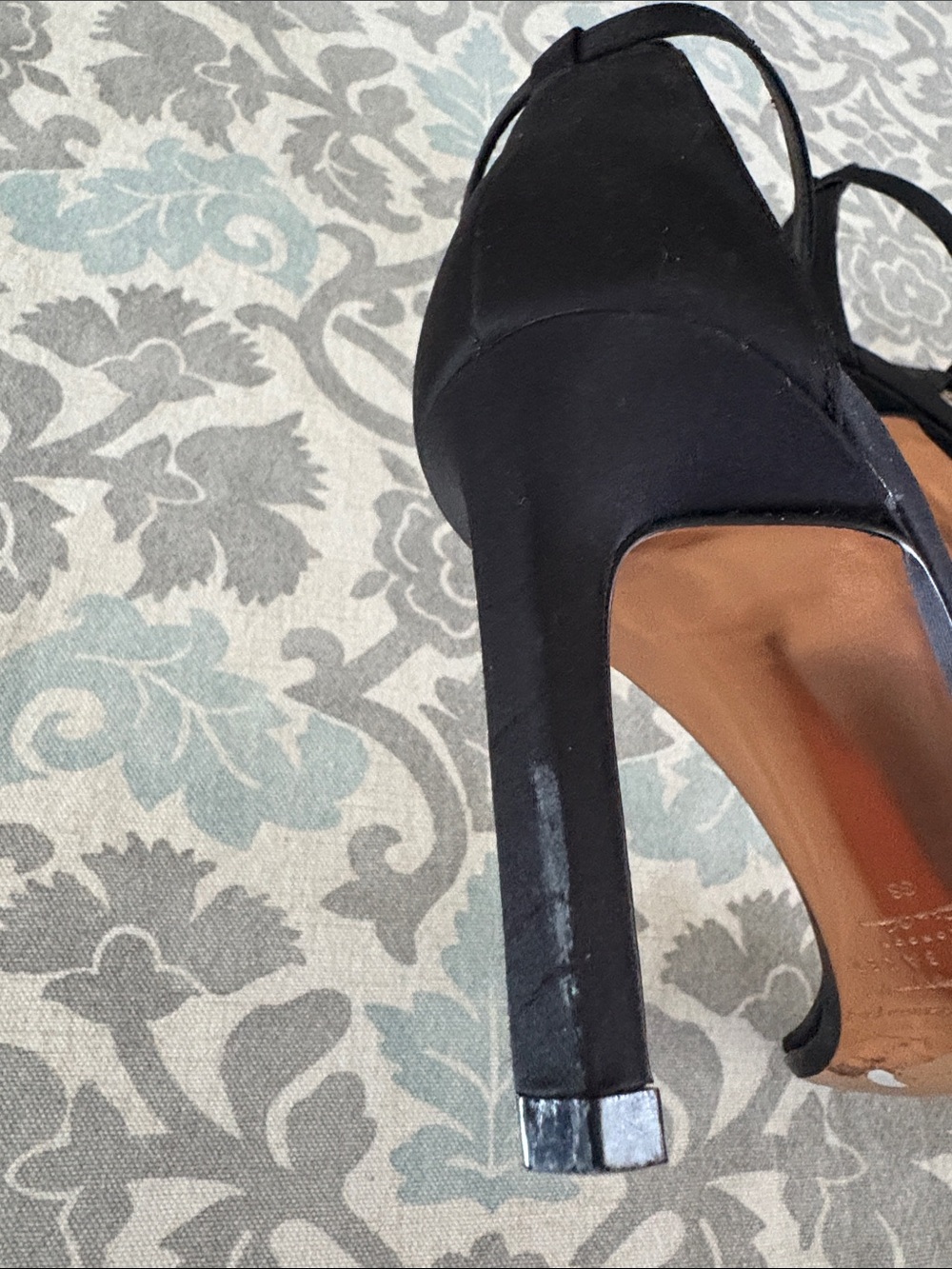 Ted Baker Black Crystal-Trim Ankle-Strap Heels - Picture 6 of 6